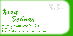 nora debnar business card